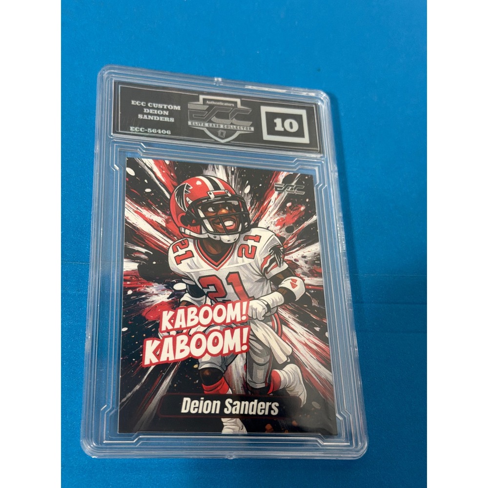 Deion Sanders Kaboom! Custom Trading Card ECC Graded 10 Atlanta Falcons Card